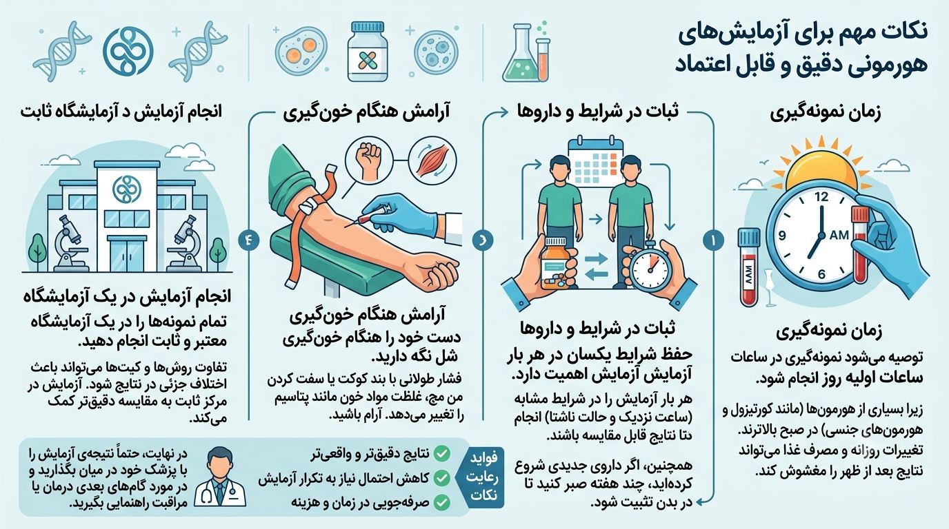 نکات قبل از آزمایش هورمونی زنانه