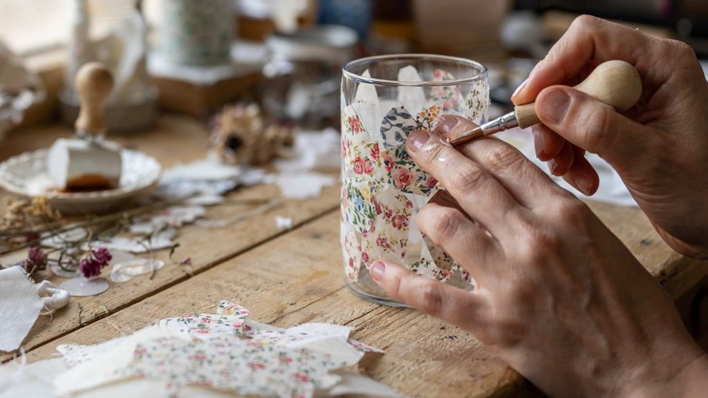 ۳ روش جذاب و آسان برای تزئین ظروف شیشه ای دورریختنی و پارچه