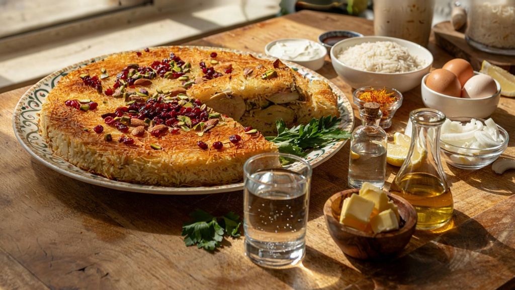 شاهکار آشپزی ایرانی: دستورپخت ته چین بال مرغ مجلسی و طلایی