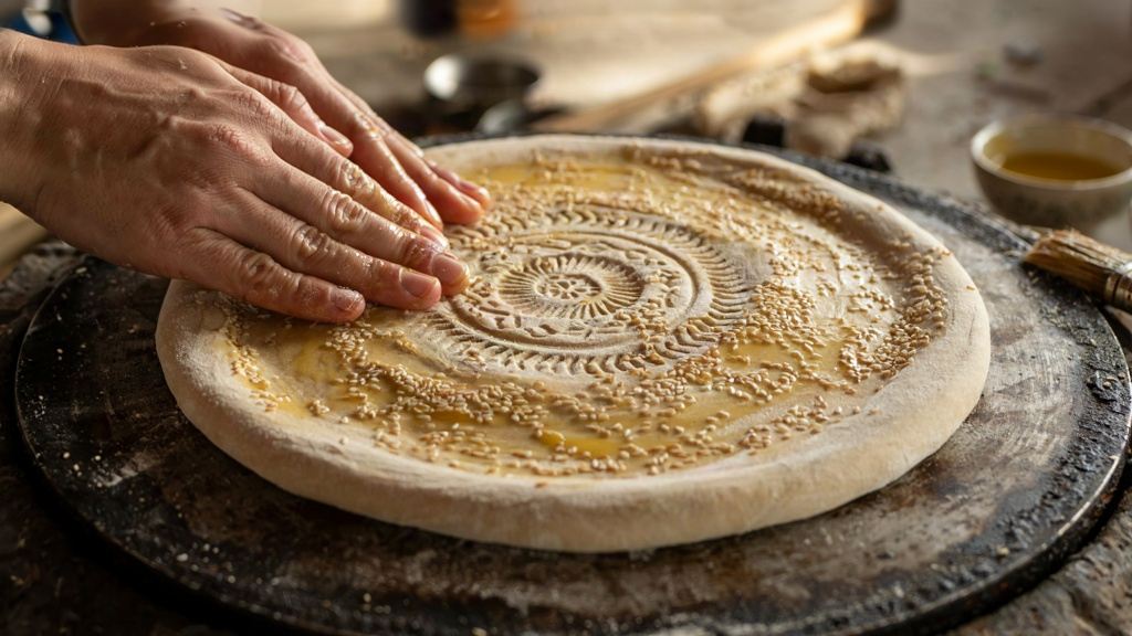 طرز تهیه نان تنوری با قابلمه و درب چدنی در منزل