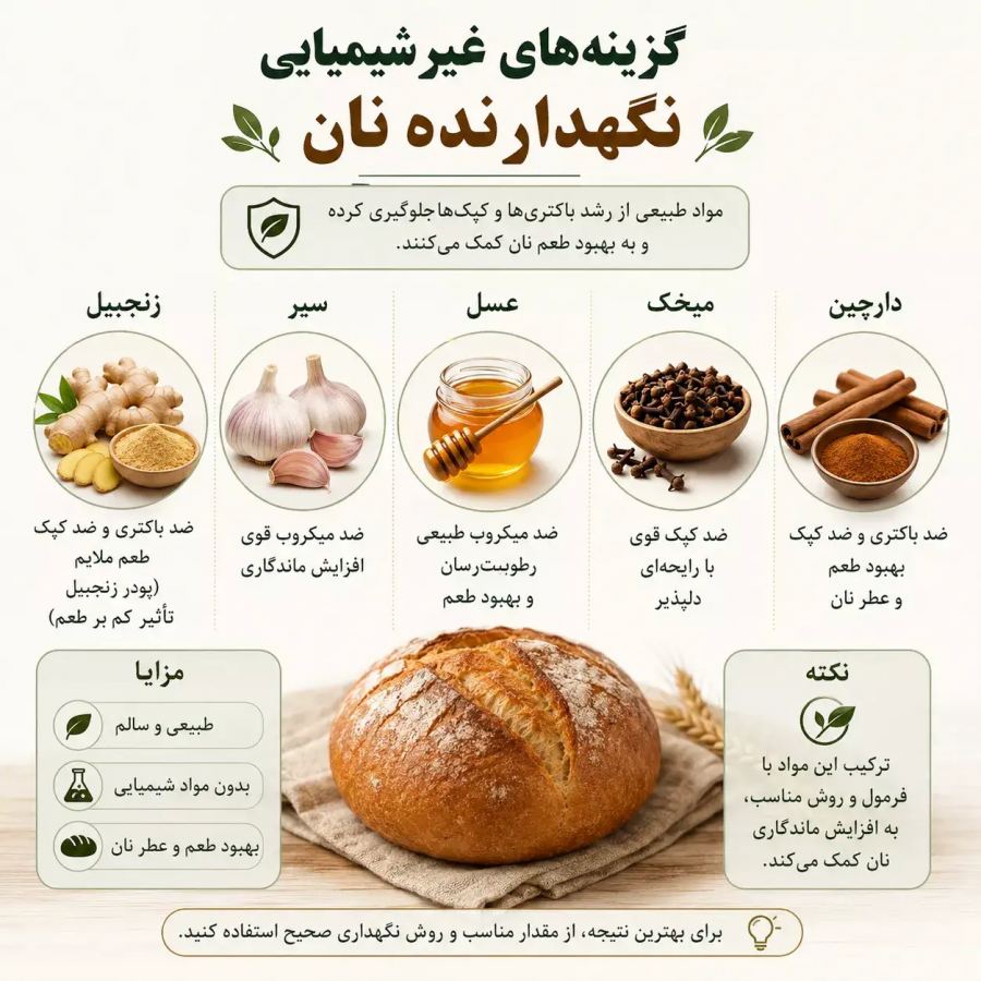 گزینه های غیرشیمیایی نگهدارنده نان