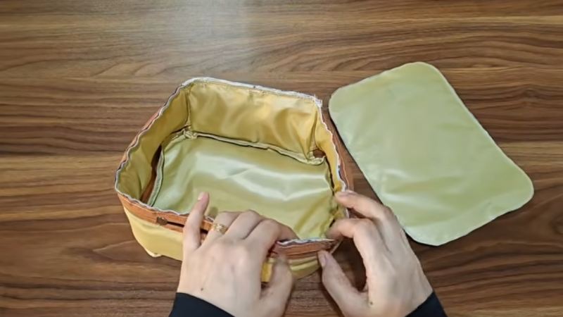 آموزش دوخت نظم دهنده دو طبقه پارچه ای به روش خیلی ساده