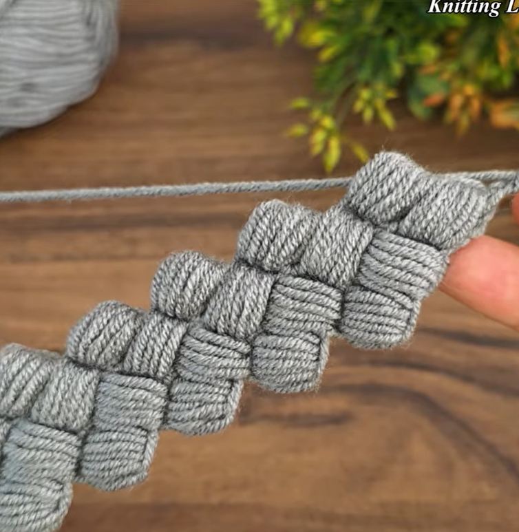 آموزش بافت توپ پفکی فقط با ۱ گره تونسی ساده و ابتدایی