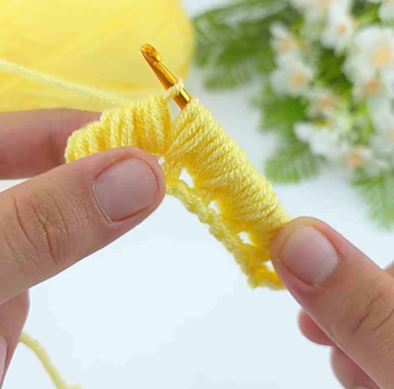 آموزش بافت خوشه گندم فقط با یک رج آسون و ساده