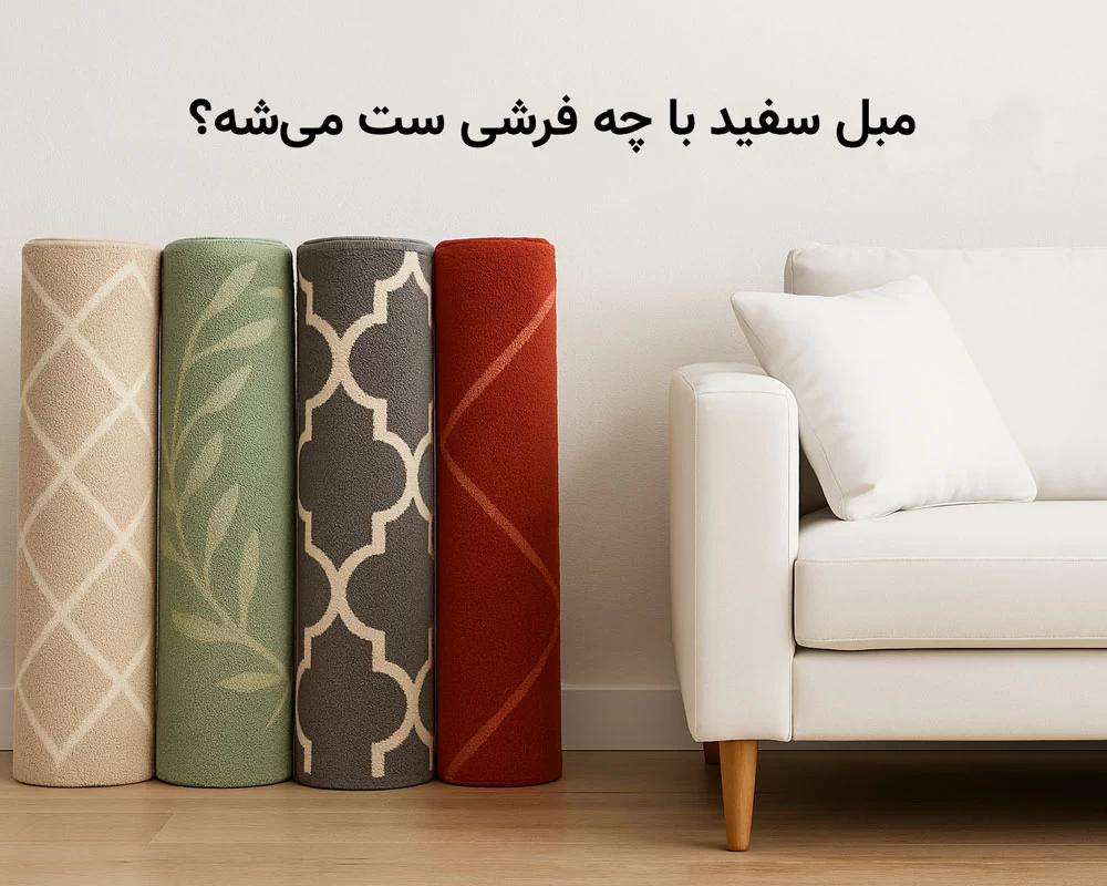 مبل سفید با چه فرشی ست می شود؟ ۶ ایده طلایی برای دکوراسیون شیک و مدرن