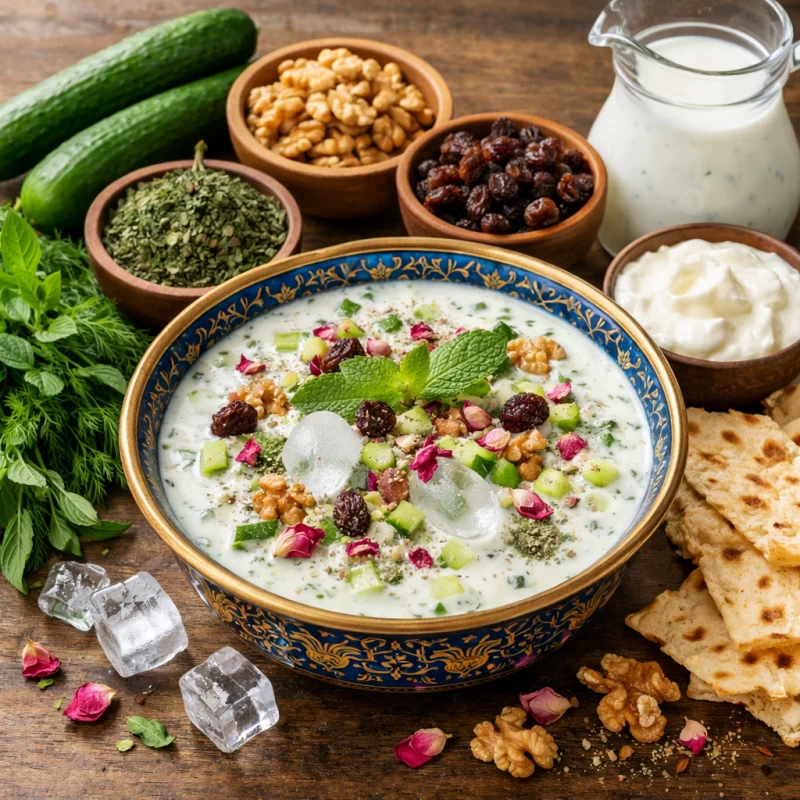 طرز تهیه ابدوغ خیار مجلسی در ۱۰ دقیقه همراه با دو نکته طلایی برای خوشمزه تر شدن