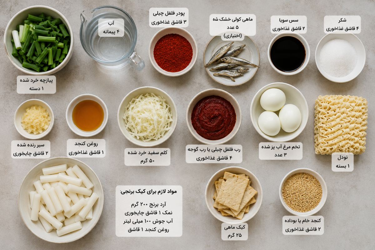 طرز تهیه دوکبوکی غذای خیابانی کره ای با سس تند و شیرین