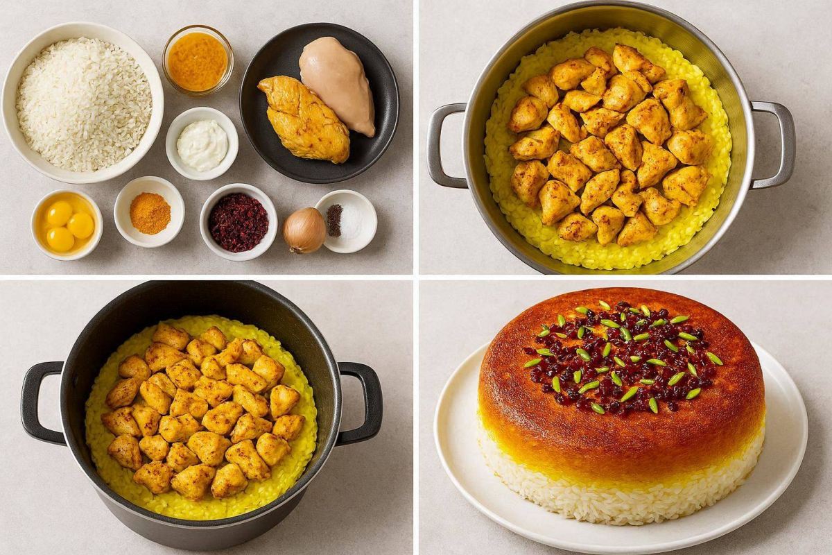 آموزش پخت ته چین مرغ مجلسی خانگی ؛ مثل رستوران ها !