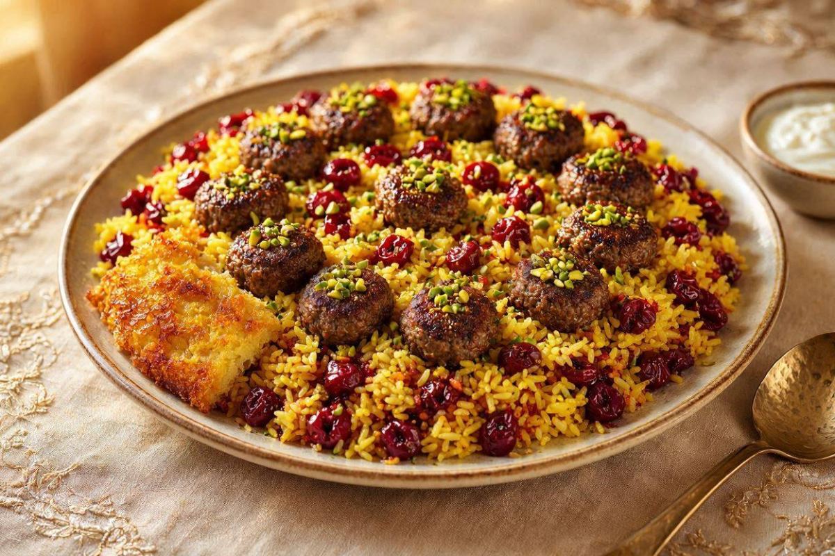طرز تهیه آلبالو پلو با گوشت قلقلی؛ یک تجربه اصیل ایرانی