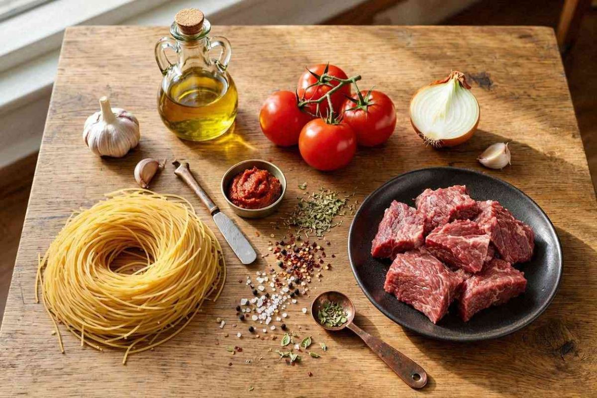 «پاستا با گوشت تکه ای؛ یه غذای کامل و خوش طعم با ۴ تکه گوشت»