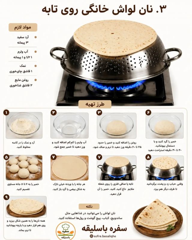۶ مدل نان تابه ای خوشمزه و بدون فر؛ نانی نرم و عطردار در کمترین زمان