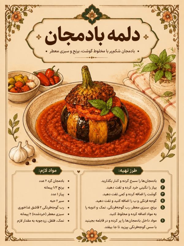آموزش ۷ غذای خوشمزه با بادمجان: از خورش های اصیل ایرانی تا غذاهای سنتی و نوستالژیک
