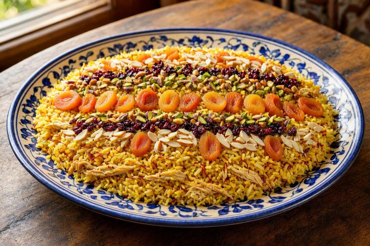 طرز تهیه شاه پلو درباری خوشمزه ترین پلو مخلوط ایرانی با مرغ