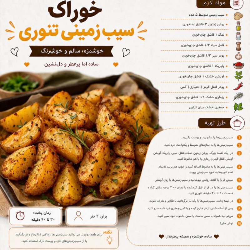 ۲۰ مدل غذای خوشمزه با سیب زمینی؛ از ساده تا مجلسی