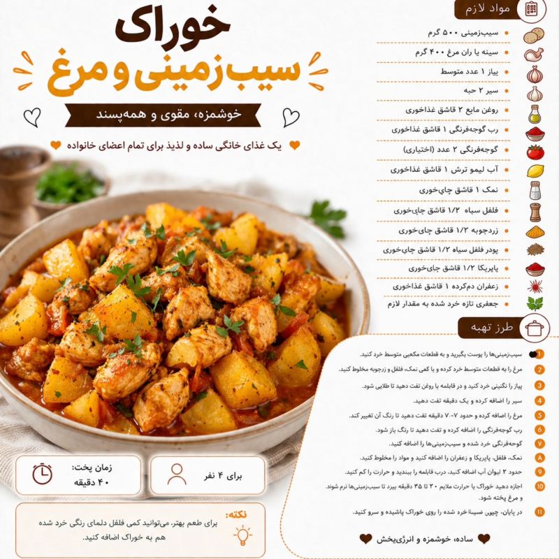 ۲۰ مدل غذای خوشمزه با سیب زمینی؛ از ساده تا مجلسی