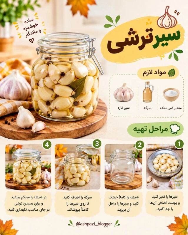 طرز تهیه ۸ مدل ترشی پاییزی خوشمزه؛ از سبزیجات تا میوه های پاییزی