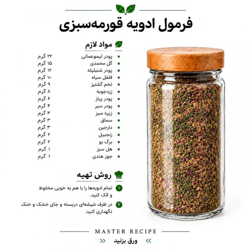 فرمول ترکیب چند مدل ادویه برای غذاها و سالاد/ رستورانی، خوش طعم و خوش عطر