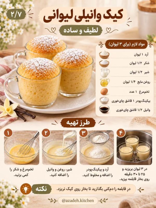 طرز تهیه ۶ مدل کیک لیوانی خوشمزه بدون فر و دردسر