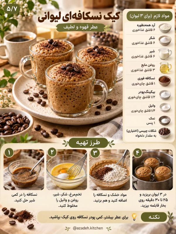 طرز تهیه ۶ مدل کیک لیوانی خوشمزه بدون فر و دردسر