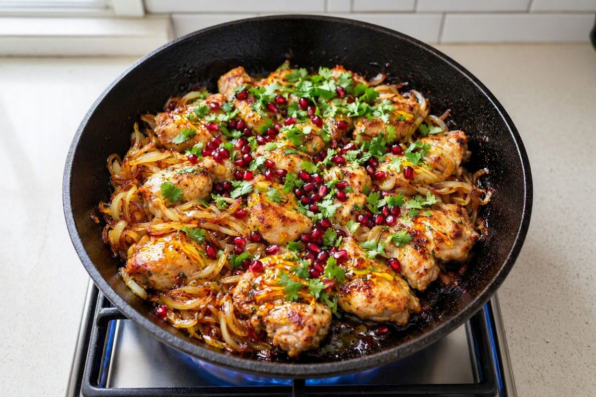 طرز تهیه انار پلو با مرغ؛ خوش رنگ، مجلسی و خوشمزه