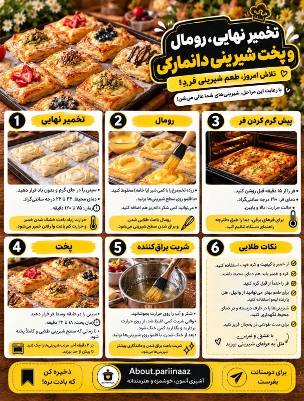 آموزش آسان شیرینی دانمارکی؛ حرفه ای و مرحله به مرحله