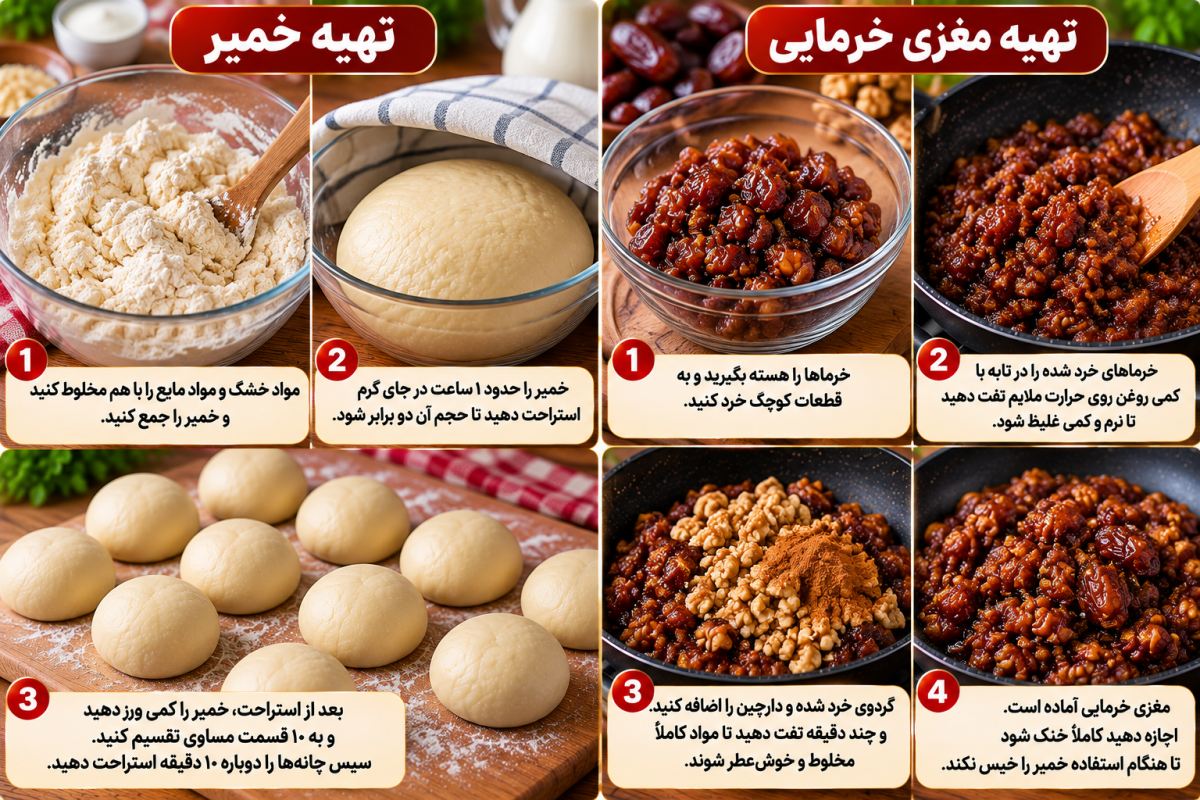طرز تهیه نان خرمایی تابه ای؛ نرم و خوشمزه بدون فر و با مواد ساده
