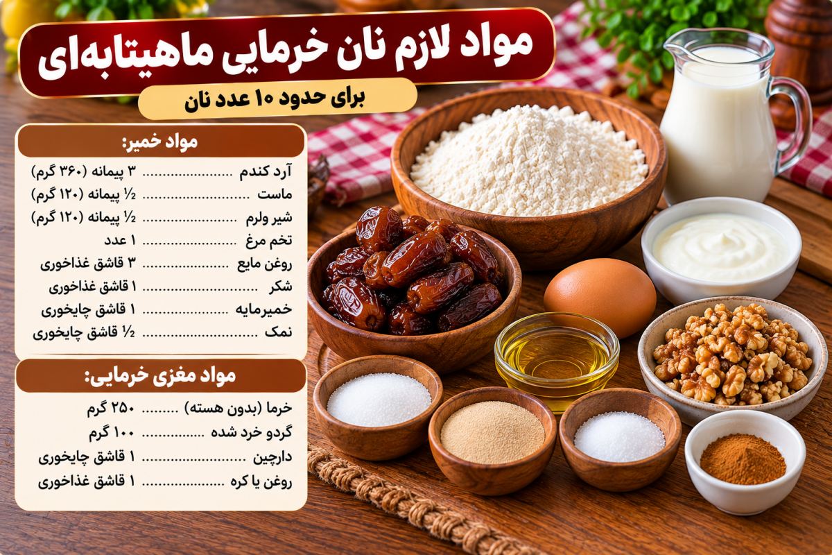 طرز تهیه نان خرمایی تابه ای؛ نرم و خوشمزه بدون فر و با مواد ساده