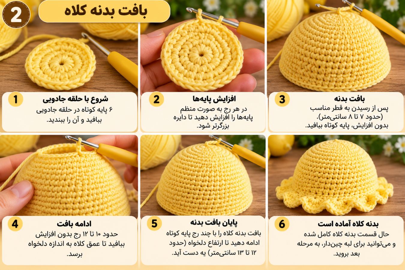 آموزش بافت کلاه لیمویی؛ یک مدل فانتزی و بامزه که عاشقش می شوید!