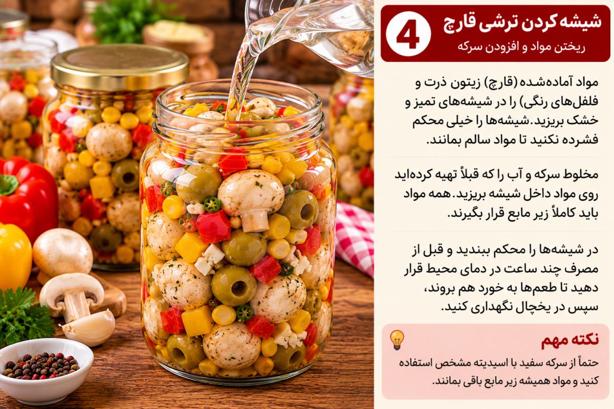 طرز تهیه ترشی قارچ رستورانی در خانه؛ ساده، خوشمزه و پرطرفدار