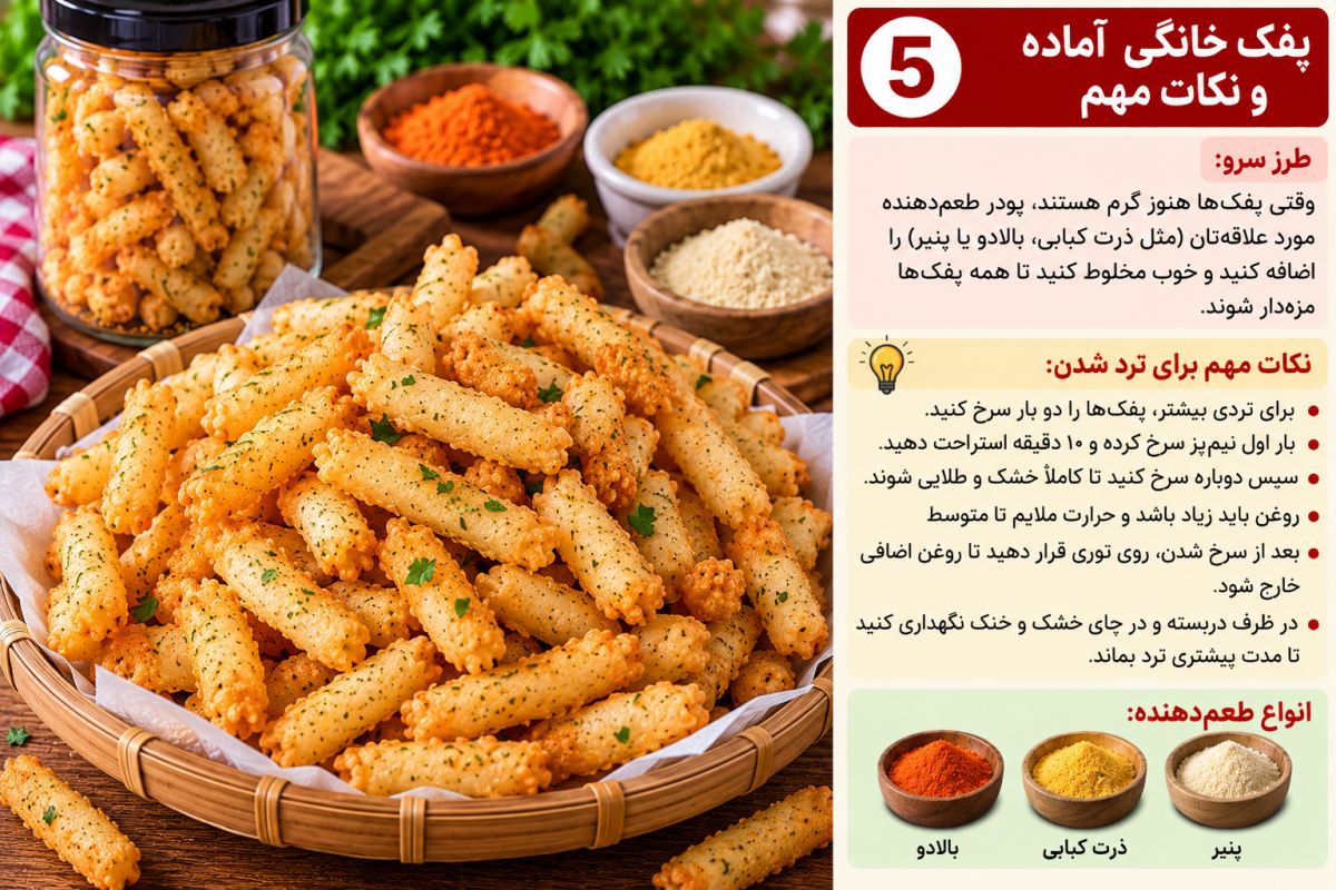 طرز تهیه پفک خانگی با آرد و تخم مرغ؛ ترد و خوشمزه مثل بازاری!