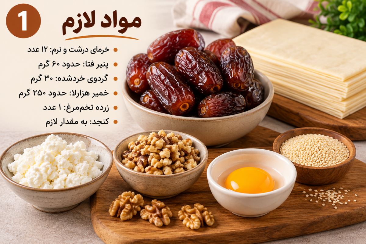 طرز تهیه لقمه خرمایی با پنیر و گردو ؛ یک شیرینی مجلسی و متفاوت