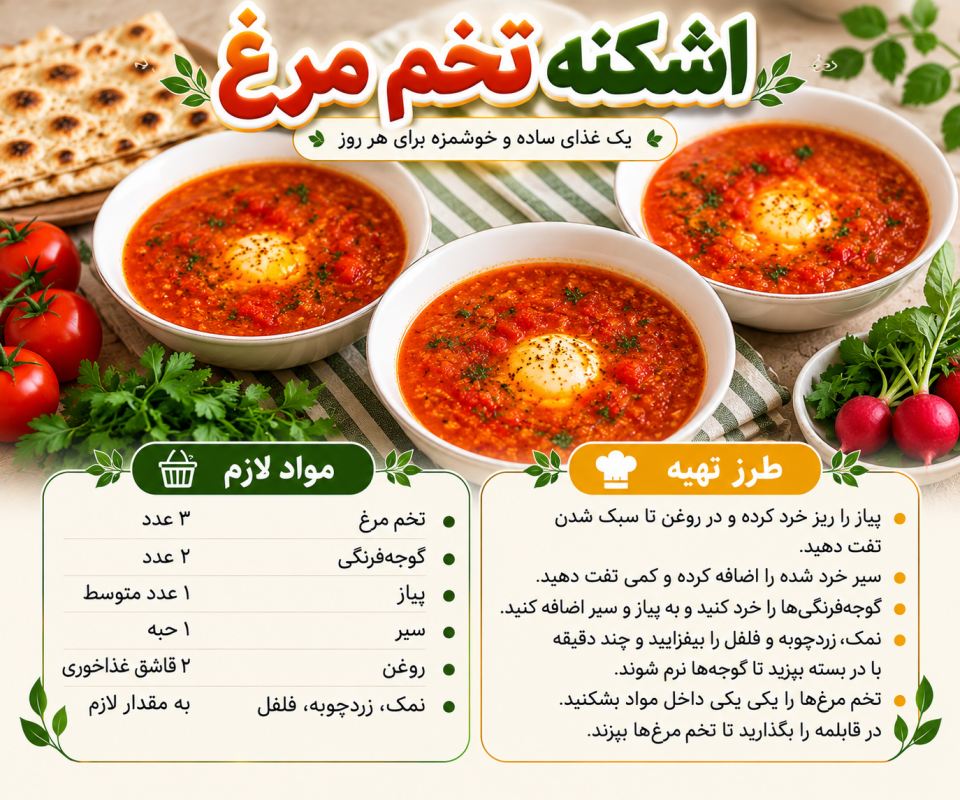 ۷ غذای ارزان و سیرکننده با تخم مرغ برای ناهار و شام