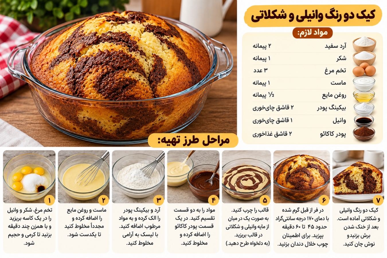 آموزش ۵ مدل کیک خانگی برای عصرانه؛ با مواد اولیه در دسترس