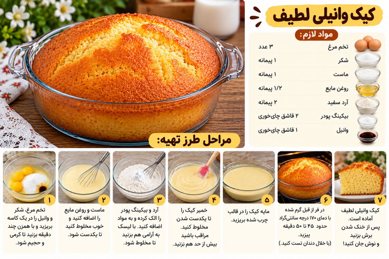 آموزش ۵ مدل کیک خانگی برای عصرانه؛ با مواد اولیه در دسترس