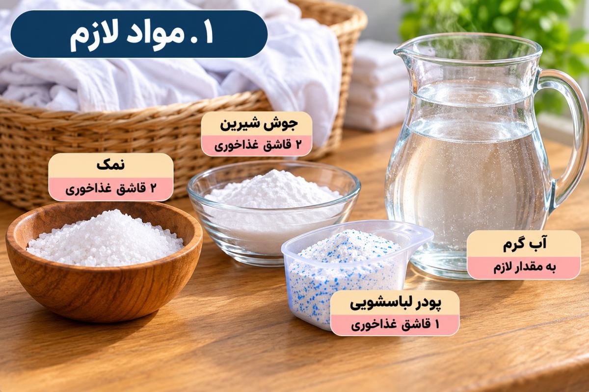 آموزش سفید کردن لباس های لکه دار و کدر با ۳ ماده دم دستی بدون وایتکس