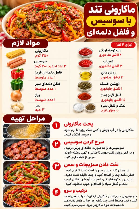 طرز تهیه ۴ مدل ماکارونی با سس های خوشمزه؛ ایده هایی برای تنوع غذایی