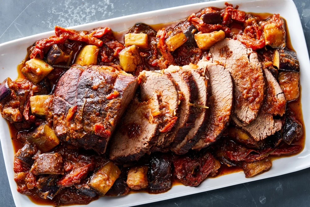 خوراک گوشت و بادمجان