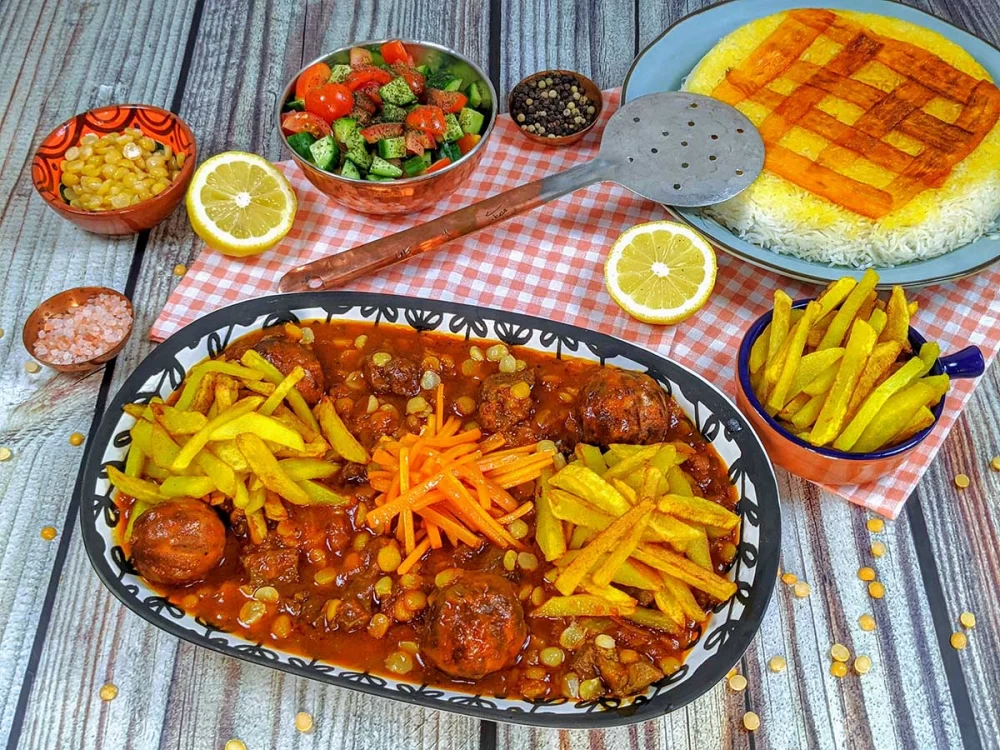  خورش قیمه با رب گوجه‌فرنگی