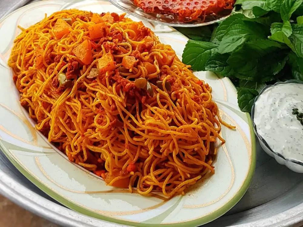طرز تهیه کته ماکارونی