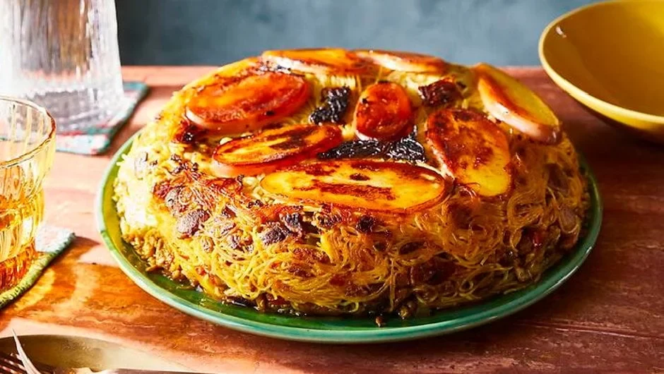 ترکیب سیب زمینی و ماکارونی