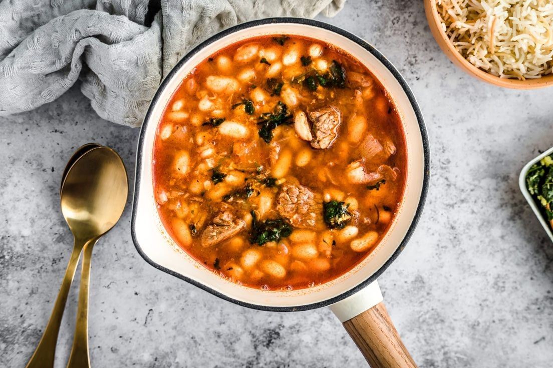 خورشت فاصولیه با لوبیا سفید