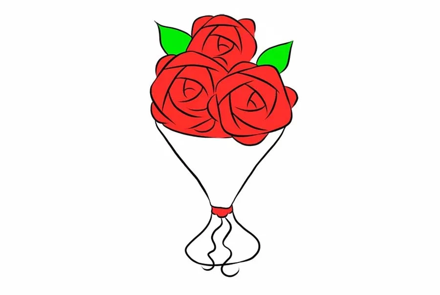 نقاشی دسته گل