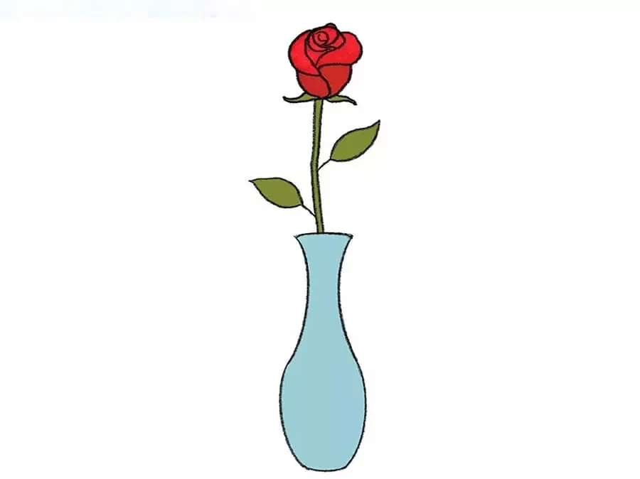گلدان گل رز