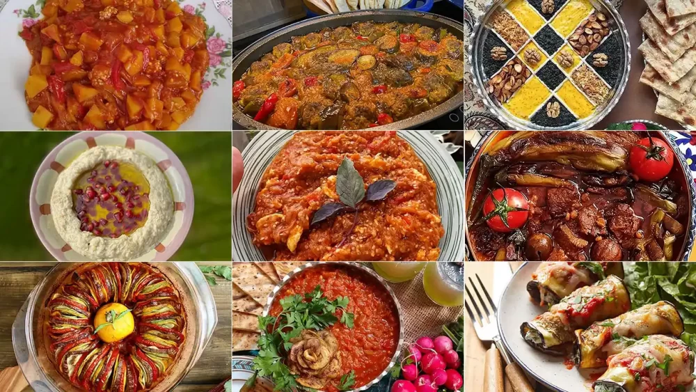 لیست غذا با بادمجان