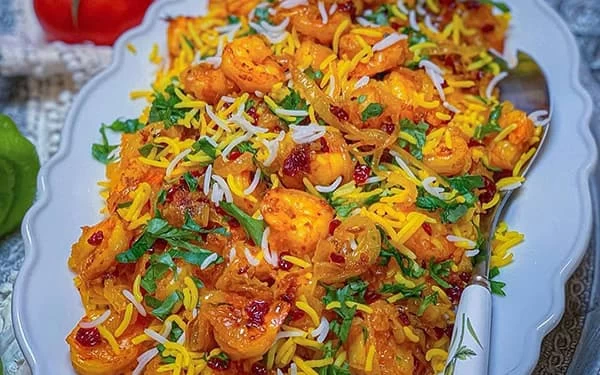 کالری میگو پلو