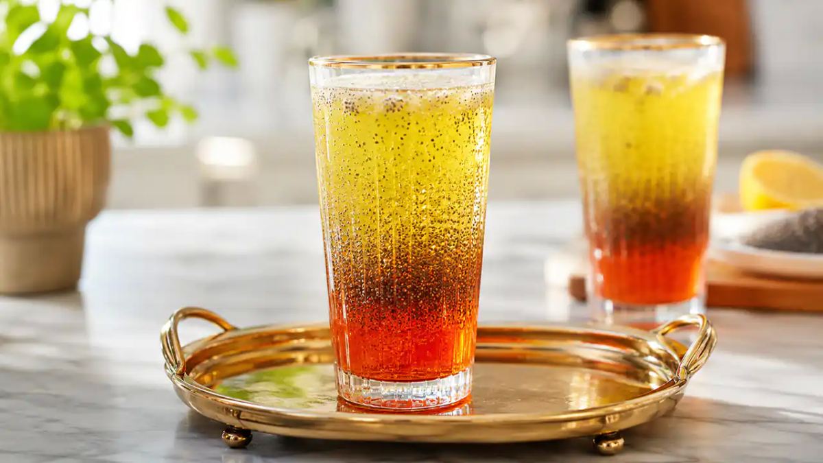 طرز تهیه شربت خاکشیر دو رنگ