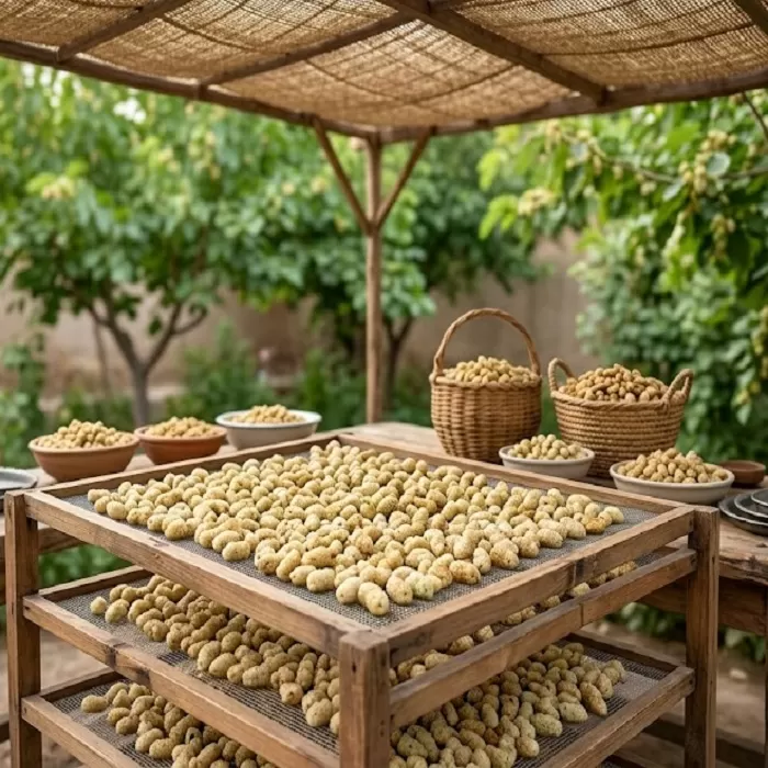 خشک کردن توت سفید