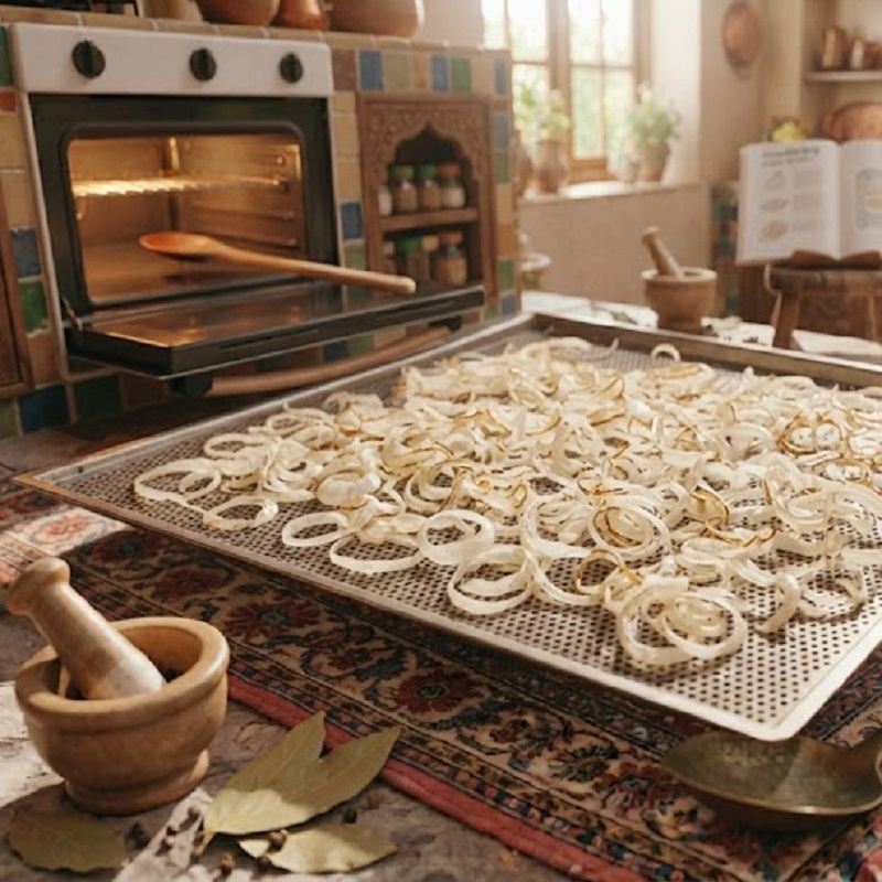 روش خشک کردن پیاز در فر