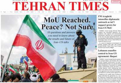 روزنامه Tehran Times - سه شنبه, ۲۶ خرداد ۱۴۰۵