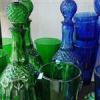 قیمت دوغ خوری شیشه ای رنگ آبی موجوده